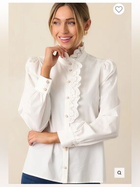 PROSPERINA MADISON WHITE COTTON
RUFFLE TOP NWT XS